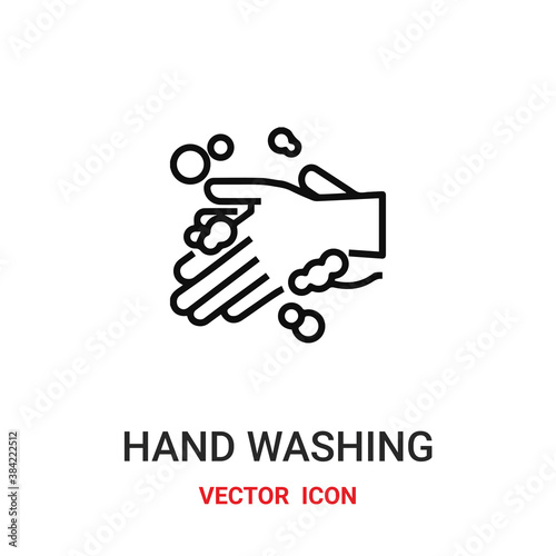 hand washing icon vector symbol. hand washing symbol icon vector for your design. Modern outline icon for your website and mobile app design.
