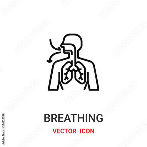 breathing icon vector symbol. breathing symbol icon vector for your design. Modern outline icon for your website and mobile app design.