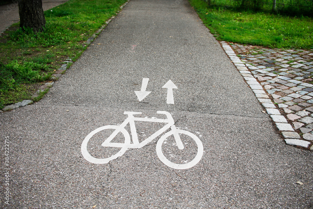 Cycle Track Sign painted on a street