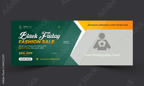 black friday fashion sale social media facebook cover template