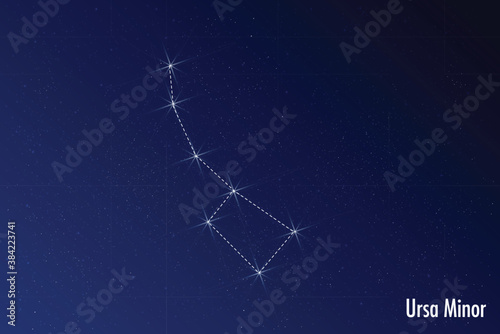 Astronomical vector illustration of Ursa Minor constellation. 