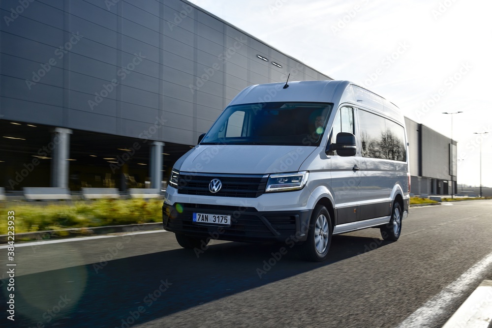 Crafter Combi. Van while driving. 12-11-2019, Prague, Czech Republic. Stock  Photo | Adobe Stock