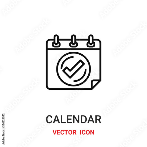 calendar icon vector symbol. calendar symbol icon vector for your design. Modern outline icon for your website and mobile app design.