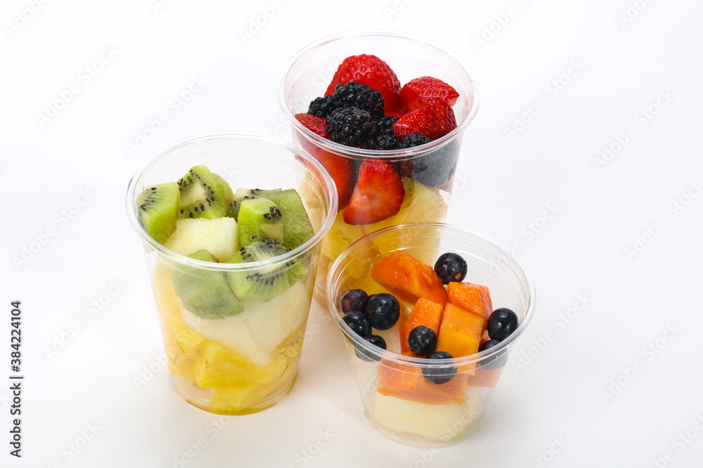 Sliced fruit mix in the box Sliced fruit mix in the box