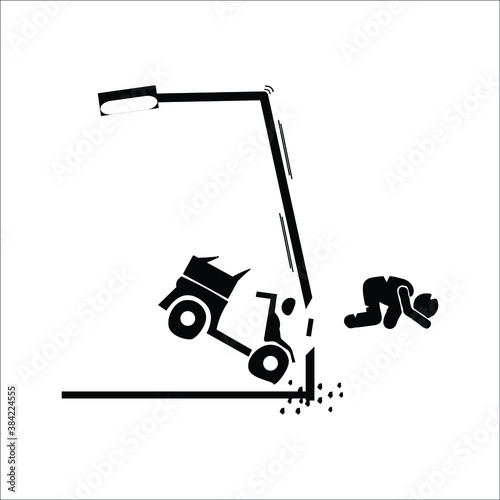 crash cars vector solid icons