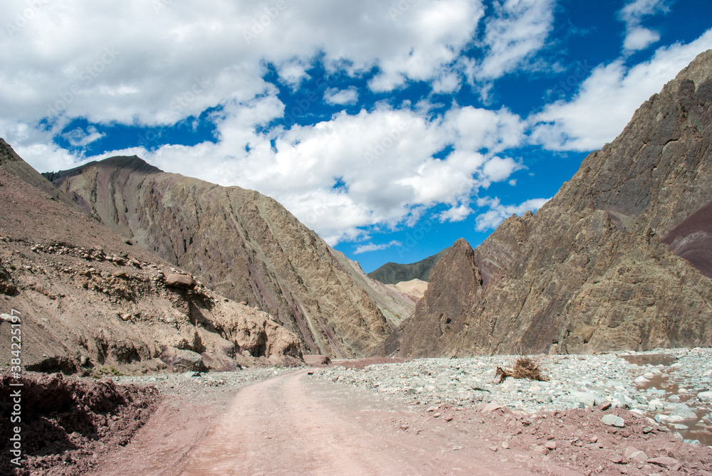 road in the mountains at ladakh j&k india