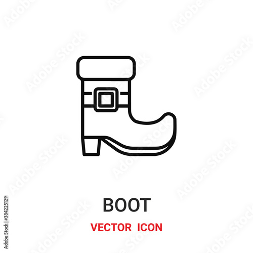 boot icon vector symbol. boot symbol icon vector for your design. Modern outline icon for your website and mobile app design.