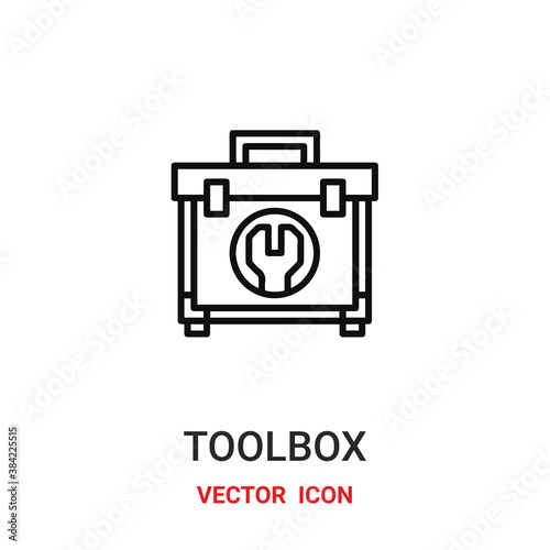 toolbox icon vector symbol. toolbox symbol icon vector for your design. Modern outline icon for your website and mobile app design.