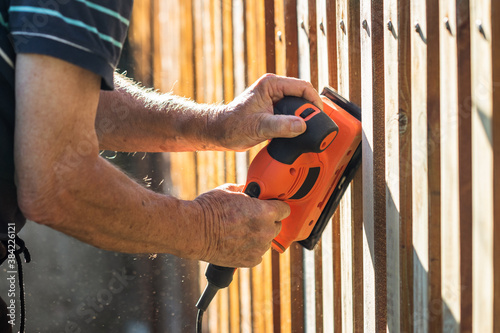 Bilde på lerret Sanding wood