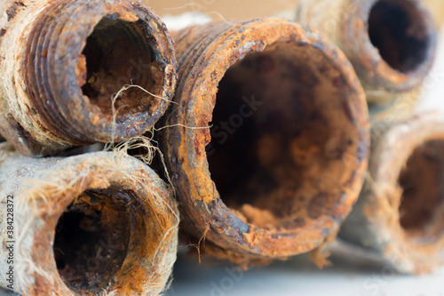 Old and rusted pipes photo
