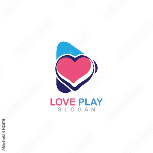 Love Play media logo inspiration illustration vector design app
