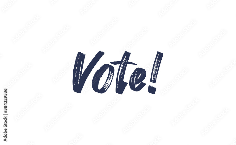 Vote! lettering text design. 2020 presidential campaign in the United States. Vote! lettering text design. 2020 presidential campaign in the United States.