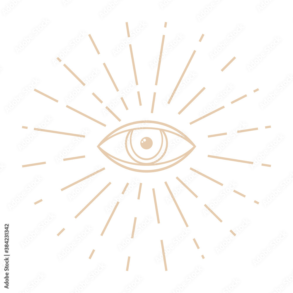 Human world eye with rays. Illuminati logo. World order symbol all ...