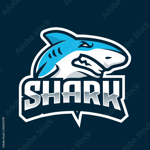 Shark e-sport logo design team emblem