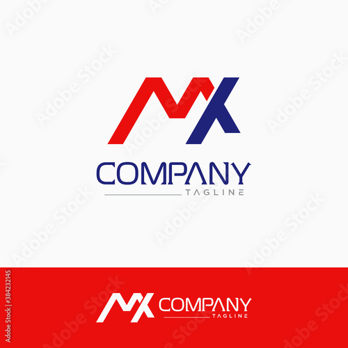 Creative letter mx logo. design vector photo