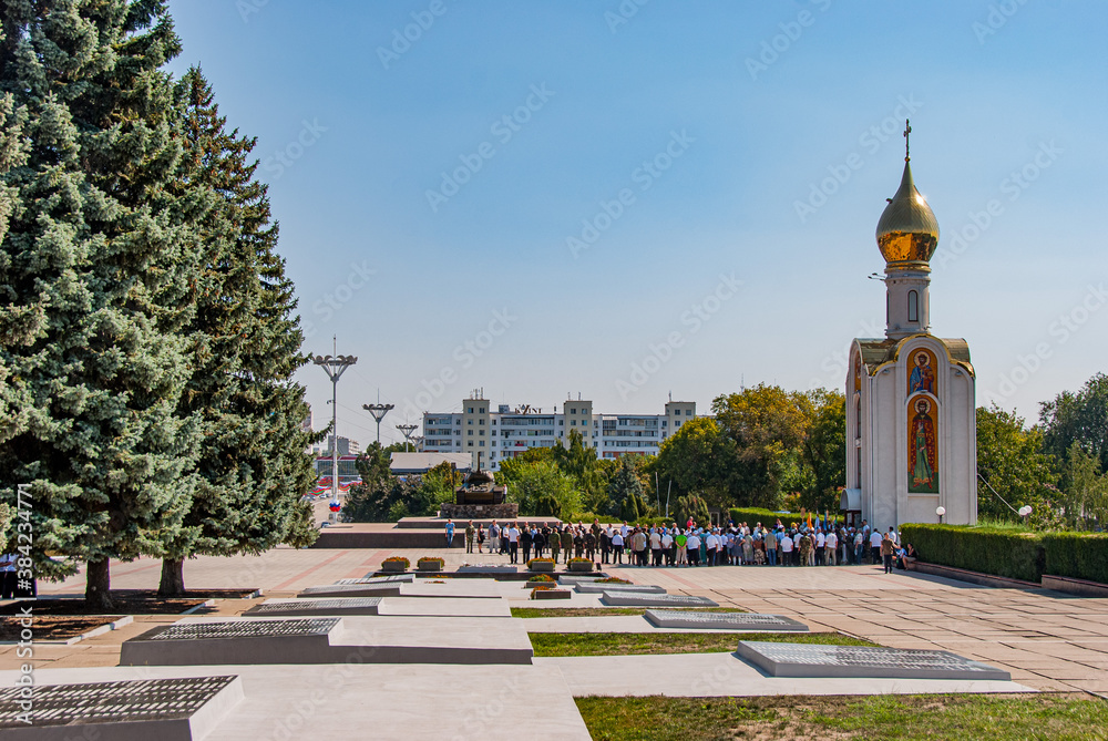 Tiraspol, Transdniester, 1 September 2017. People celebrating the 25th anniversary of Transdniester in a central city square.