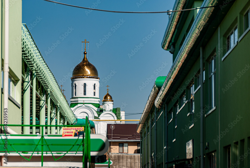Obraz na płótnie Tiraspol, Transdniester, 1 September 2017. Orthodox church on Shevchenko Street. w salonie