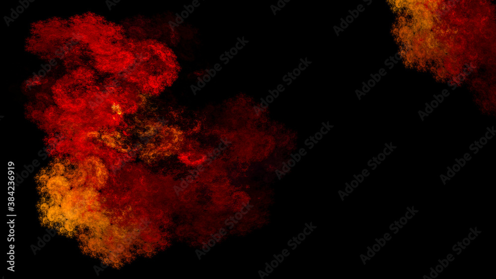 Abstract red fractal space pattern on a black background. Used for design and creativity, for screensavers. Abstract red fractal space pattern on a black background. Used for design and creativity, for screensavers.
