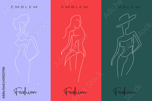 Vector set of abstract royal color creative fashion brand emblem template vector, stylish trendy fashion vector illustration
