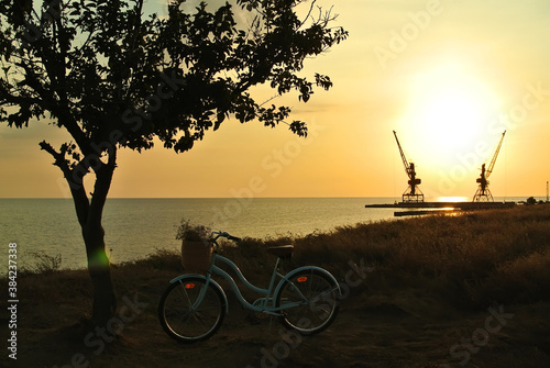 Bicycle on the sunset.