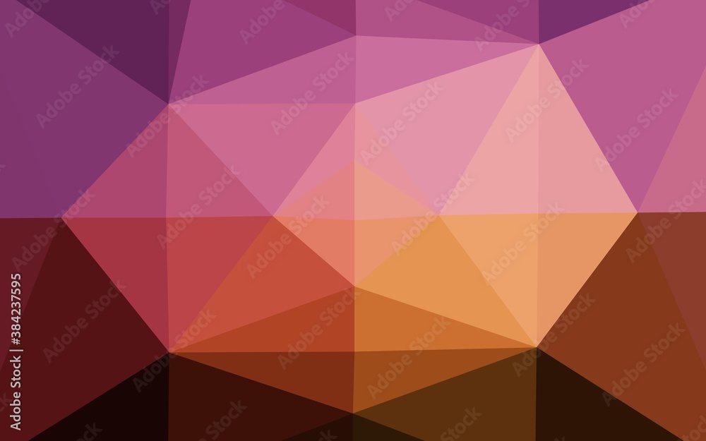 Dark Red, Yellow vector polygonal template.