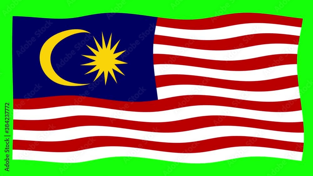 Malaysia Flag Waving and Flutter Green Screen Background Animation Malaysia Flag Waving and Flutter Green Screen Background Animation