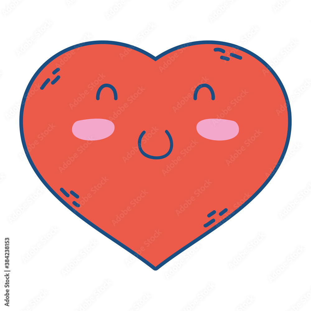 heart love kawaii character icon heart love kawaii character icon