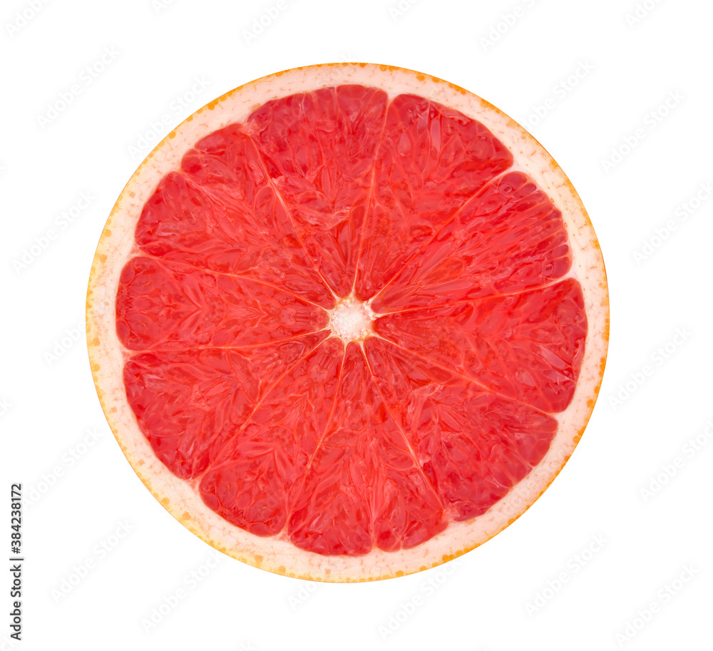 Grapefruit isolated on white background. Round slice of fresh fruit. With clipping path. Grapefruit isolated on white background. Round slice of fresh fruit. With clipping path.