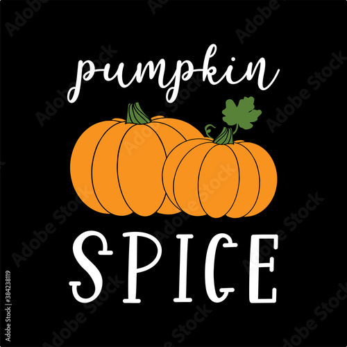 Hand sketched PUMPKIN SPICE quote as banner. Lettering for poster, label, sticker, flyer, header, card, advertisement, announcement..