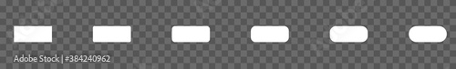 Minus Hyphen Icon White | Line Illustration | Negative Symbol | Cancel Logo | Delete Sign | Isolated Transparent | Variations