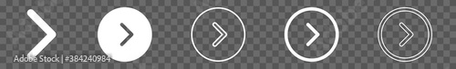 Next Button Icon Circle White | Play Buttons Illustration | Video Audio Player Navigate Symbol | Right Logo | Game Arrow Sign | Isolated Transparent | Variations