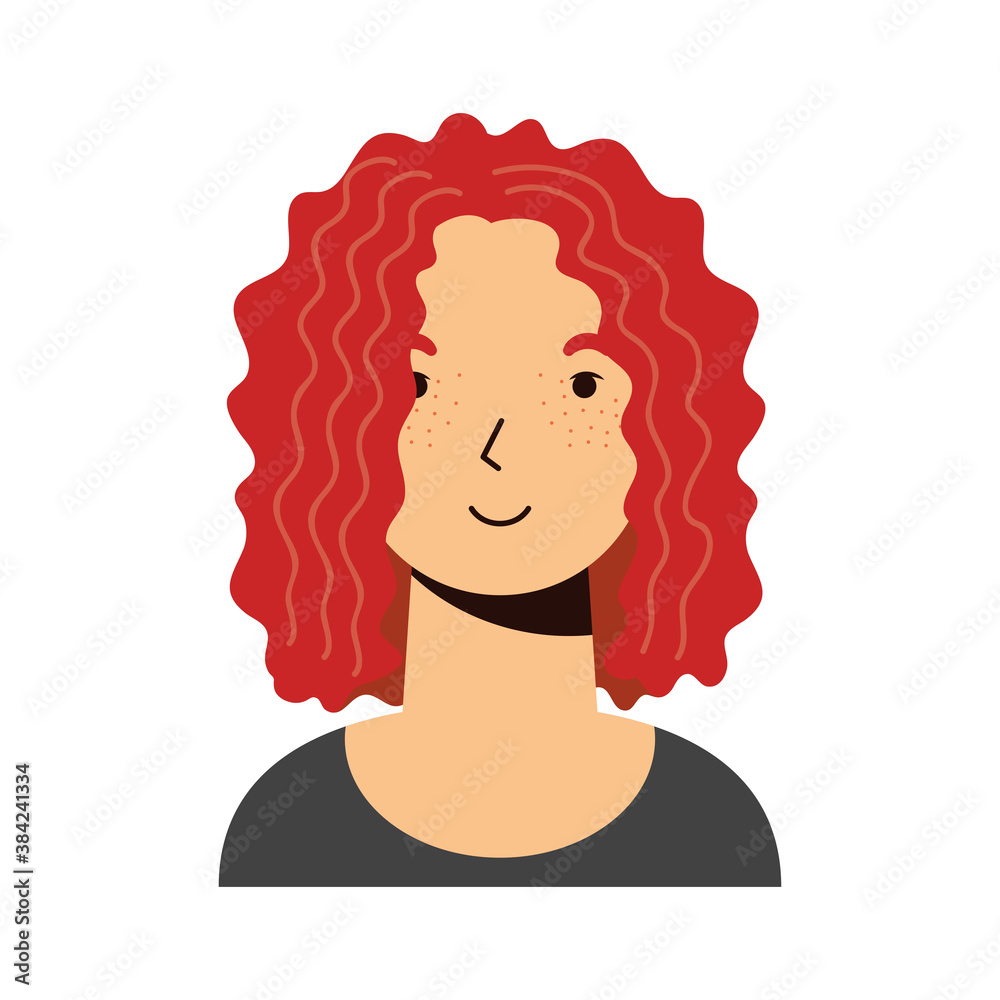 young woman female with red hair character young woman female with red hair character