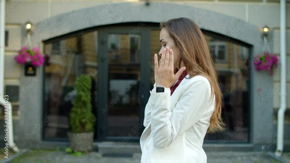 Disappointed business woman arguing by mobile phone outdoors Disappointed business woman arguing by mobile phone outdoors