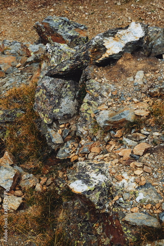 rocks. mountainside. stone and grass texture.