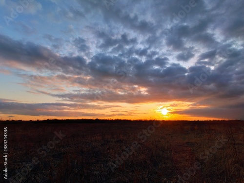 sunset over the field