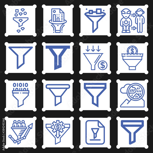 16 pack of gaussian  lineal web icons set