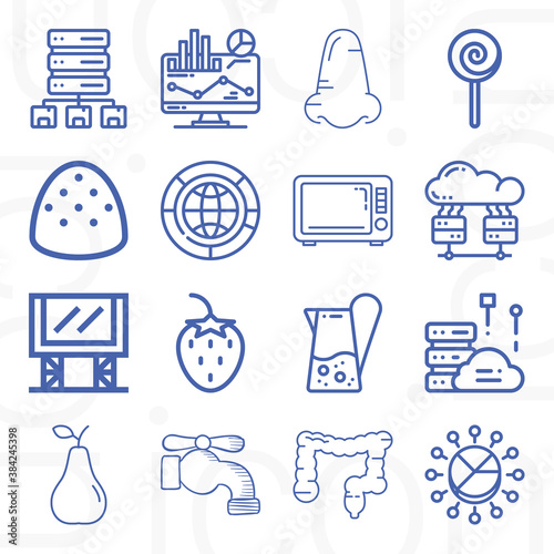 16 pack of huge  lineal web icons set