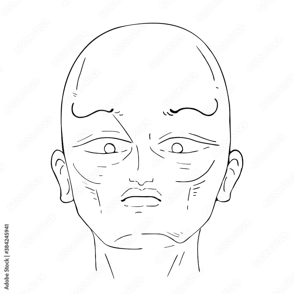 Creative design of serious man head Creative design of serious man head