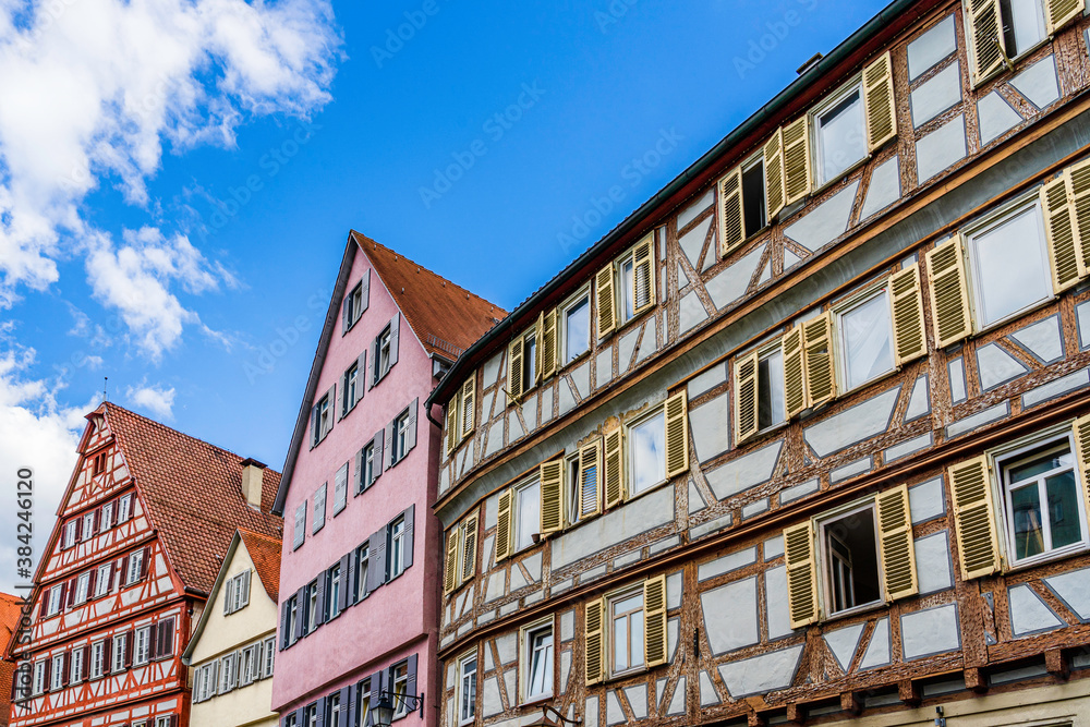 Fototapeta premium Colorful timbered houses in the old town of Tübingen, Germany
