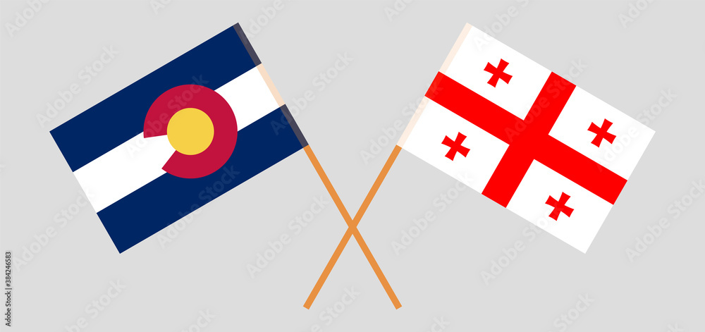 Crossed flags of The State of Colorado and Georgia