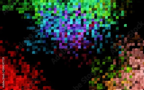 Dark Multicolor  Rainbow vector pattern in square style.