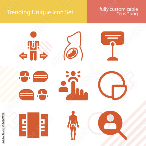Simple set of constituency related filled icons.