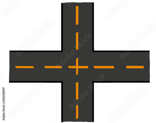 watercolor vector of street crossing