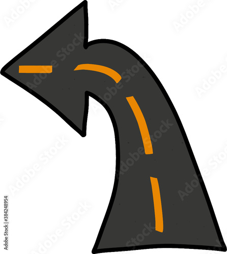 watercolor vector of left turn