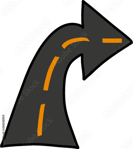 watercolor vector of right turn