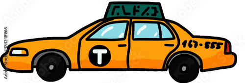 watercolor vector of yellow cab taxi