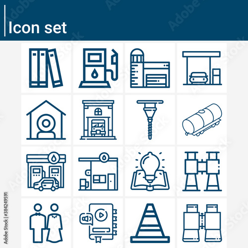 Simple set of train related lineal icons.