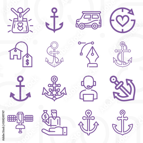 16 pack of tenant  lineal web icons set