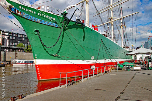 The Rickmer Rickmers moored in Hamburg harbour