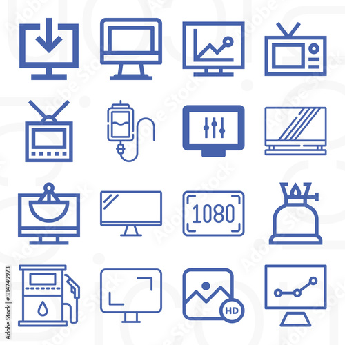 16 pack of plasma  lineal web icons set
